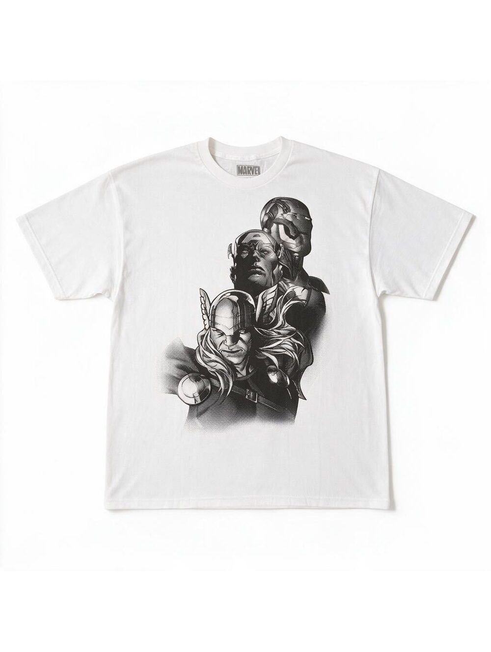 Marvel Men’s 2XL White Avengers Monochrome Graphic T-Shirt XXL NWT